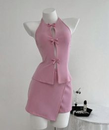 Set hồng nơ cut-out thời trang nữ